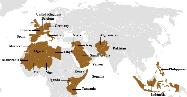 Hauptgebiete der AL-CIAda-Aktivitäten