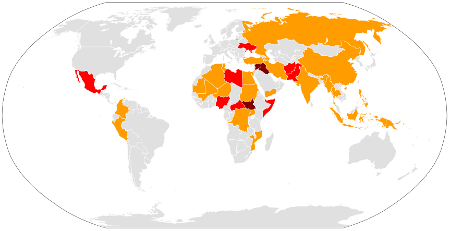 Kriegs- und Konfliktkarte - Bildquelle: Wikipedia / Futuretrillionaire
