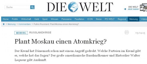 Die Welt - Walter Laqueur - Bildquelle: Screenshot-Ausschnitt www.welt.de