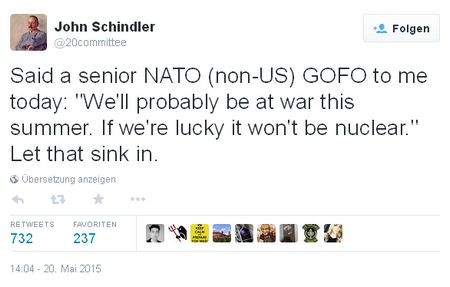 Tweet John Schindler - Bildquelle: Screenshot-Ausschnitt Twitter