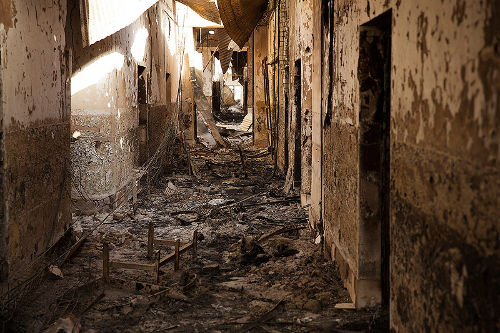 Krankenhaus nach den Angriffen - Bildquelle: www.theantimedia.org