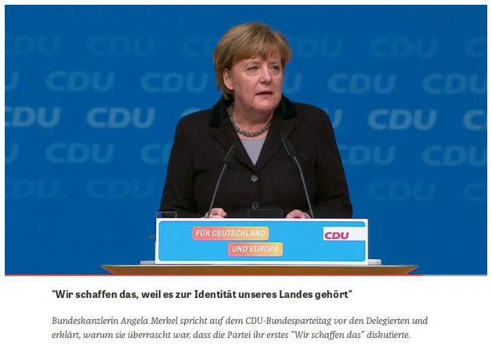 Merkel Karlsruhe CDU-Parteitag 2015 - Bildquelle: Screenshot-Ausschnitt www.zeit.de