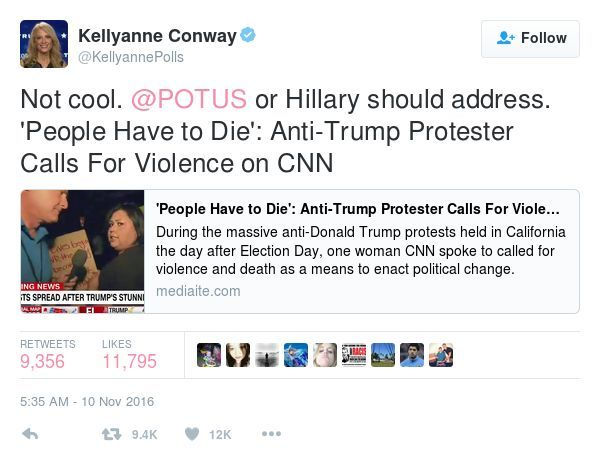 Twitter - Kellyanne Conway - Bildquelle: Screenshot-Ausschnitt Twitter