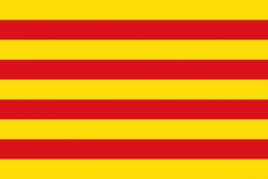 Flagge Katalonien - Bildquelle: Wikipedia / Martorell, Namensnennung – Weitergabe unter gleichen Bedingungen 2.5 generisch