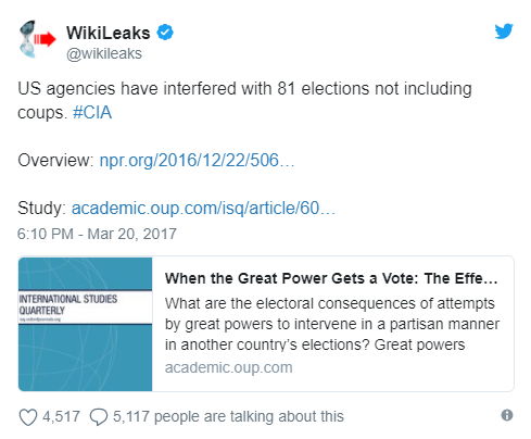 Tweet WikiLeaks - Bildquelle: Screenshot-Ausschnitt Twitter