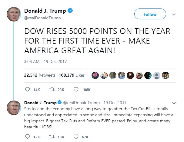 Tweet Donald Trump - Bildquelle: Screenshot-Ausschnitt Twitter