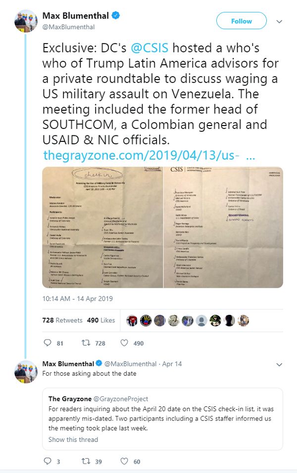 Tweet Max Blumenthal - Bildquelle: Screenshot-Ausschnitt Twitter