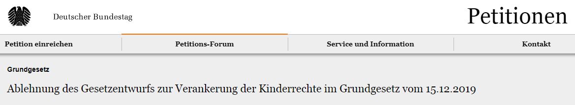 Petition - Bildquelle: Screenshot-Ausschnitt epetitionen.bundestag.de