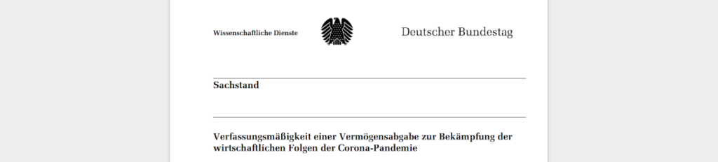 Verfassungsmäßigkeit einer Vermögensabgabe - Bildquelle: Screenshot-Ausschnitt PDF