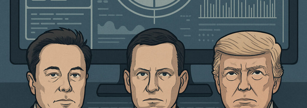 Trump, Musk und Thiel - Bildquelle: www.konjunktion.info (KI-generiert)