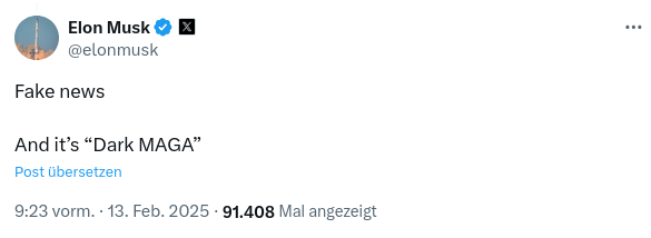 Musk X 2 - Bildquelle: Screenshot-Ausschnitt X