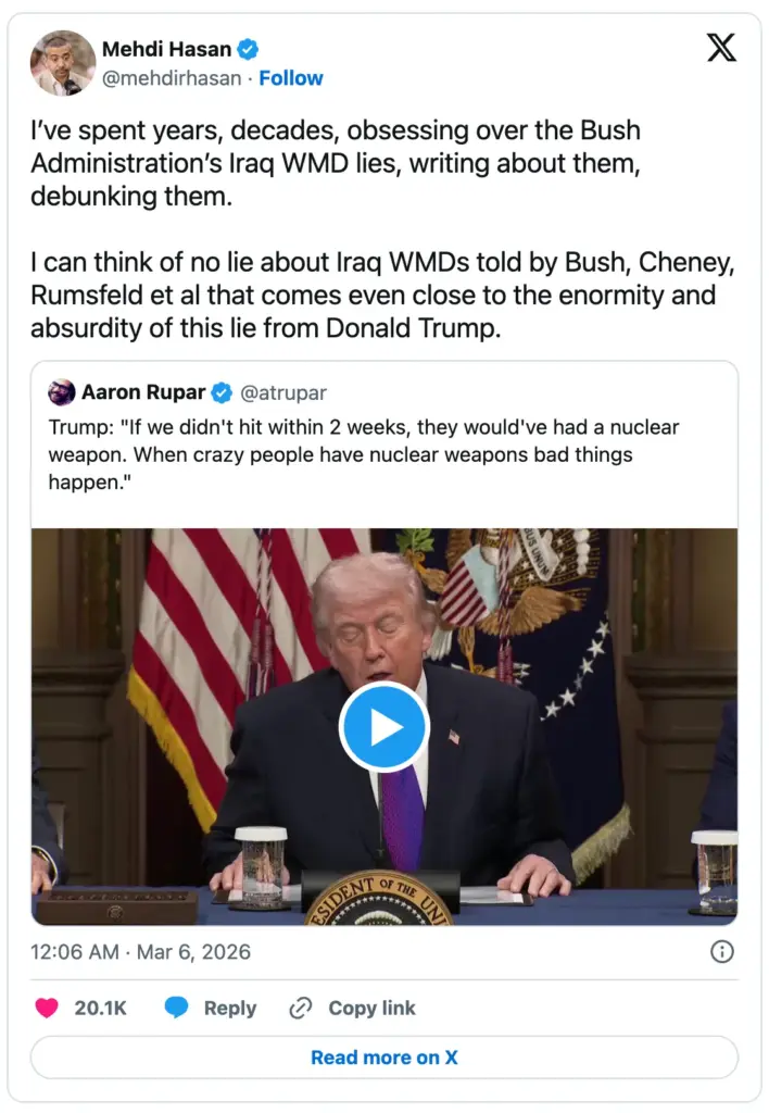 X Post Mehdi Hasan - Bildquelle: Screenshot-Ausschnitt X