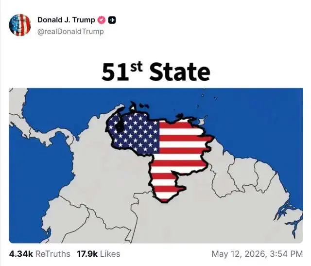 51. US-Bundestaat - Bildquelle:Screenshot-Ausschnitt Truth Social Media
