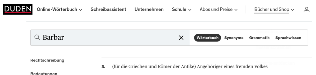 Duden - Bildquelle: Screenshot-Ausschnitt www.duden.de